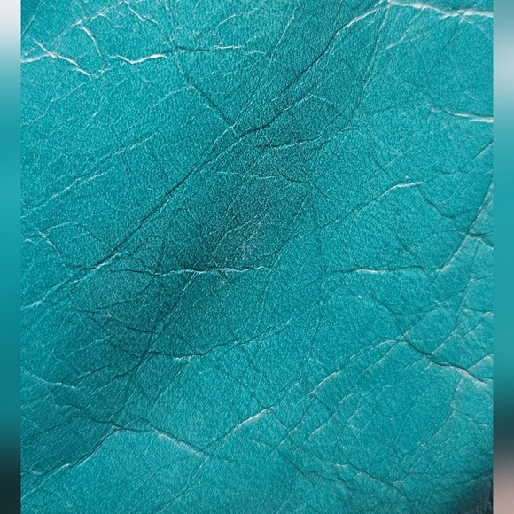 Michael Kors Large Fallon Leather Aqua Turquoise Silver Zip Clutch Wristlet - Picture 8 of 16